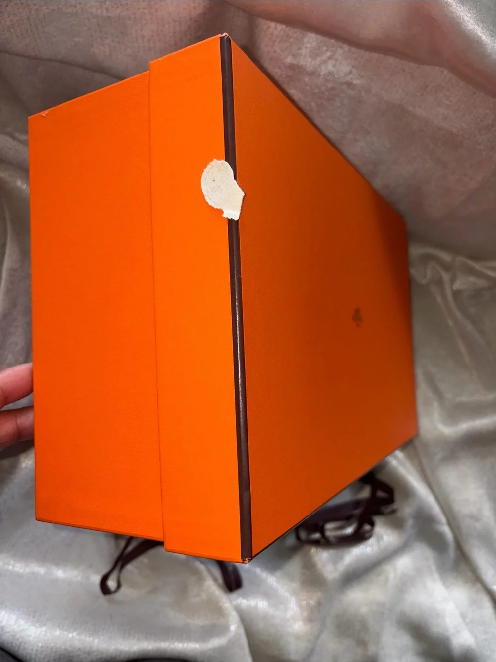 Hermes Orange Gift Boxes with Brown Ribbons